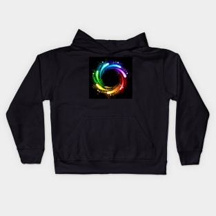 round rainbow banner Kids Hoodie